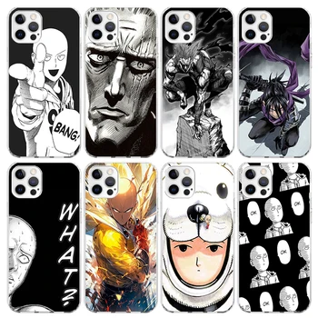 Anime Vienas Smūgis Žmogus, Telefono dėklas Skirtas iPhone 15 14 13 12 Mini Pro 11 Max Dangtelis 7 Plus X XS XR 8 + SE Silikono Apvalkalas Spausdinti Fundas