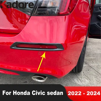 Automobilių Aksesuarai Honda Civic Sedanas 2022 2023 2024 Anglies Pluošto Galinis Bamperis Rūko Šviesos Lempos Dangtelio Apdaila Uodega Foglight Bezel Apdaila