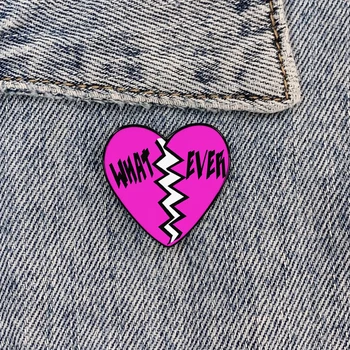Bet Broken Heart-shaped Pin Juokinga derliaus Sagės Marškinėliai Atvartas mokytojas Maišelį Mielas Ženklelis Animacinių filmų smeigtukai moterims
