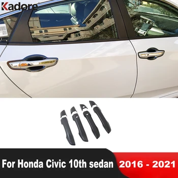 Honda Civic 10 2016 2017 2018 2019 2020 2021 Anglies Automobilio Šoninių Durų Rankena Padengti Durų Dubenėlį, Puodelį Apdaila Liejimo Priedai