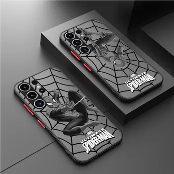 Marvel Spider-Man Padengti Funda Bumper Case for Samsung Galaxy S10 S10e S10 Lite S20 FE S9 S22 5G S23 Ultra S21 Plius S21Fe Matinis