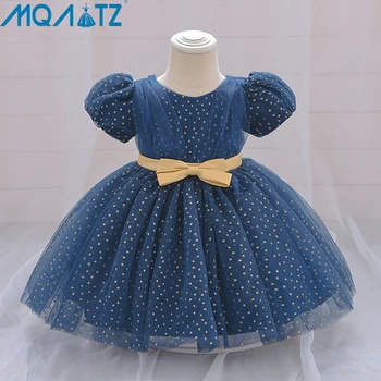 MQATZ Vasaros Suknelė 1 Metų Polka Dot Vaikų Krikštynos Princesė Vestidos Bamblys Šalies Vaikų Krikšto Lankas Baby Girl Drabužiai