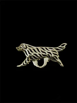 Naujas Dizainas Klasikinis Gyvūnų Leonberger Broche Aukso Sidabro Spalvos Dizaineris Sagė Vyrų Overwatch Dovana Draugui Tėvas