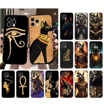 Telefono dėklas Skirtas iphone 15 14 Pro Max 13 12 11 Pro Max XR 12 13 mini 14 Plius Egiptas Nefertitės Anubis Ankh Faraonas Shell