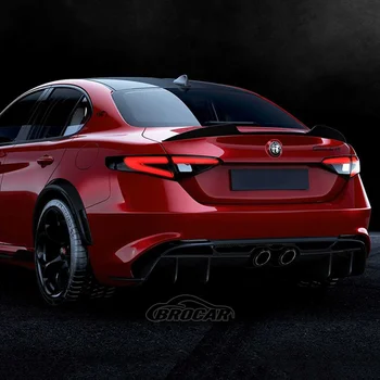 Už Alfa Romeo Giulia Sedanas 2015-2023 Aukštos Kokybės ABS Medžiagos Anglies Pluošto Spoileris Šildomi Automobilių Galinis bagazines dangtis Splitter Paieška
