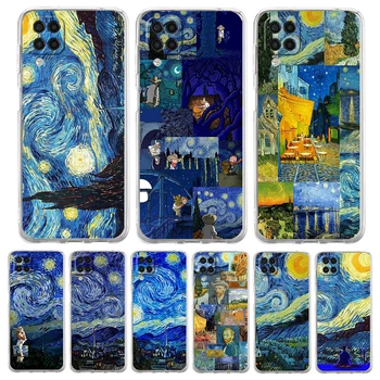 Van Gogh Series Case for Samsung Galaxy A13 A22 A32 A52 A72 A51 A71 A11 A31 A41 A33 A53 A73 5G Skaidraus Silikono Apvalkalas Capas