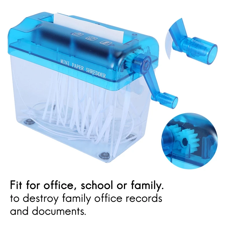Mini Blue Smulkintuvas Smulkintuvas Destroyer Popierinių Dokumentų Pjovimo Mašina