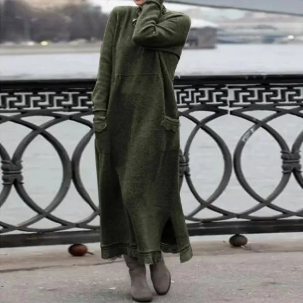 Rudenį, Žiemą Moterų Purus Megzti Šiltas Ilga Suknelė Pliušinis Megztinis Atsitiktinis Elegantiškas Suknelės Moterims