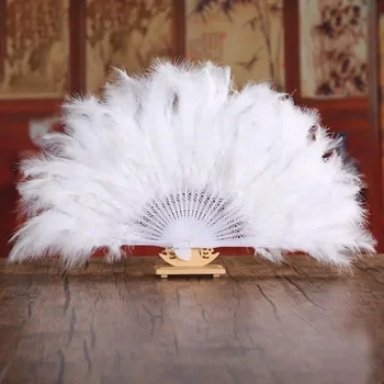 1pcs minkštutis Lady Parodijos Vestuvių Vertus Fancy Dress Kostiumai Šokio Plunksnų Ventiliatorius Kinijos Ventiliatorius, Lyginimo Ventiliatorius