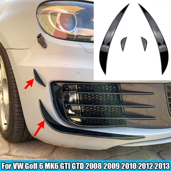 Automobilio Bamperio Lip Splitter Oro Aptakas Peilis Supa Apdaila VW Golf 6 MK6 GTI GRNT 2008-2013 m. Pusėje Canards Oro Angos Apdaila