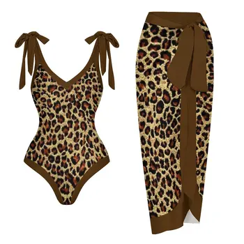Mados Leopardas Spausdinti vientisi maudymosi kostiumėlį, V-Kaklo, Didelio Dydžio Seksualus Apynasrio 2023 Moterų maudymosi Kostiumėliai, Prabangos Tvarstis Bikini 2023 Vasaros