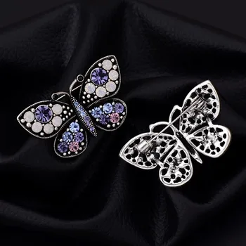 SHMIK Moterų, Vyrų Klasikinis Prabangos Crystal Butterfly Sagės Smeigtukai Unisex Mados Atsitiktinis Vabzdžių kalnų krištolas Kostiumas Kailis Emblemos Corsage