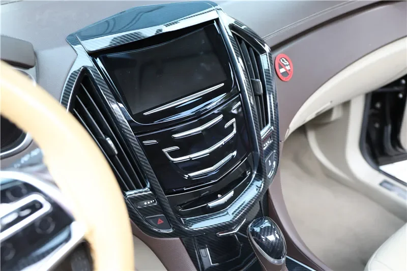 2010-2012 m. Cadillac SRX modifikuotų KLUBŲ raudonmedžio interjeras pleistras Valdymo skydelio rėmas automobilių reikmenys kairėje ratai