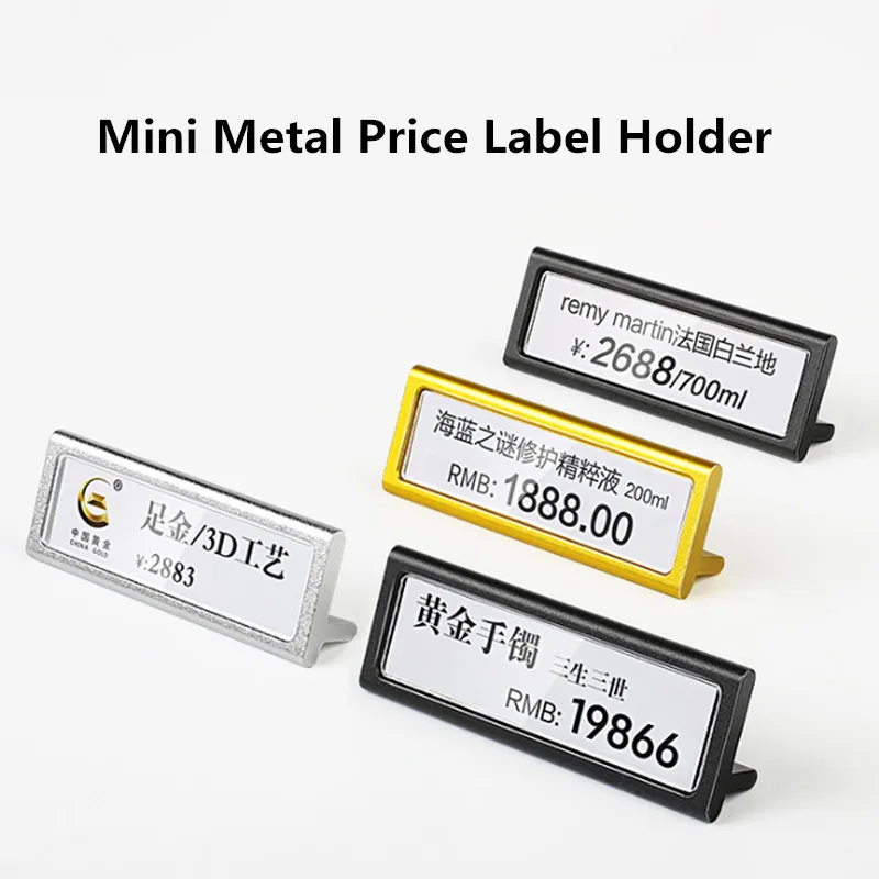 54x15mm Metalo Mini Kainų Etiketės Popieriaus Kortelių Žymeklį Skaitiklis Viršuje Bilietų prisijunkite Turėtojas Stendas